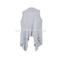 Women's Knitted Sleeveless Shawl Collar Wrap Pocket Cardigan